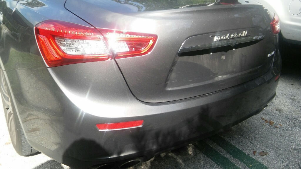 Maserati rear bumper damage
