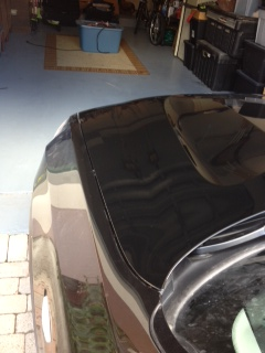 Paint repair in progress on a vehicle